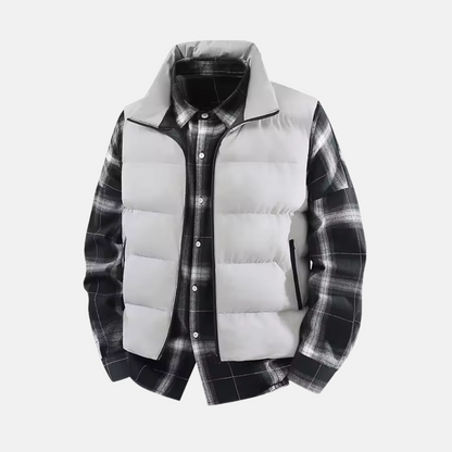 Herrväst – Vadderad Puffer – Regular Fit – Ståkrage – Quiltad Ytterväst