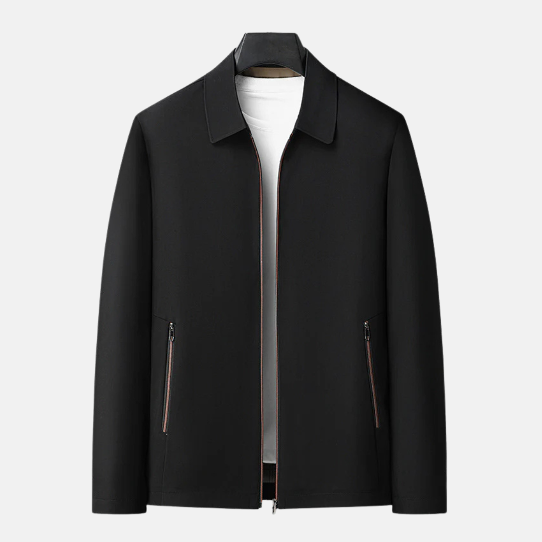 Herr Blazer - Vävt Tyg - Regular Fit - Midjelång - Spetskrage - Dragkedja