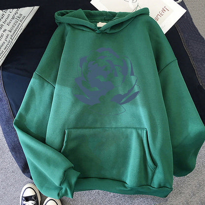 Herr Hoodie – Oversized Passform – Bomullsblandning – Grafiskt Tryck – Streetwear