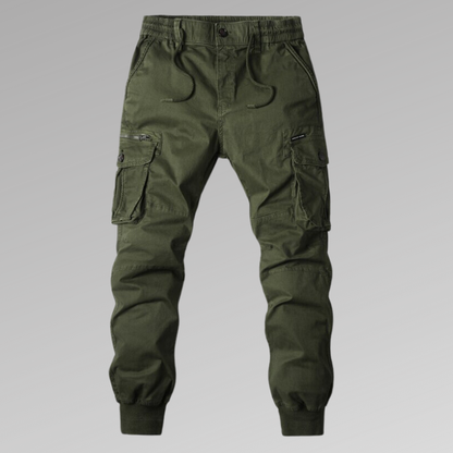 Herr Cargo Joggers - Bekväm Bomullsblandning - Elastisk Midja - Flera Fickor