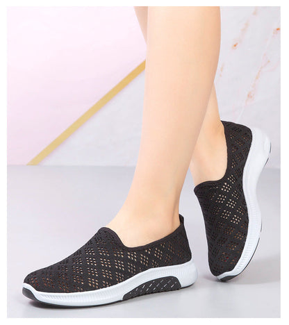 Dam Slip-on Skor - Andningsbart Stickat Tyg - Lättvikt & Flexibel Sula