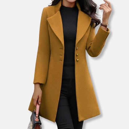 Damkappa – Slim Fit – Lyxigt Tyg – Notchslag – Knälång Elegant Siluett