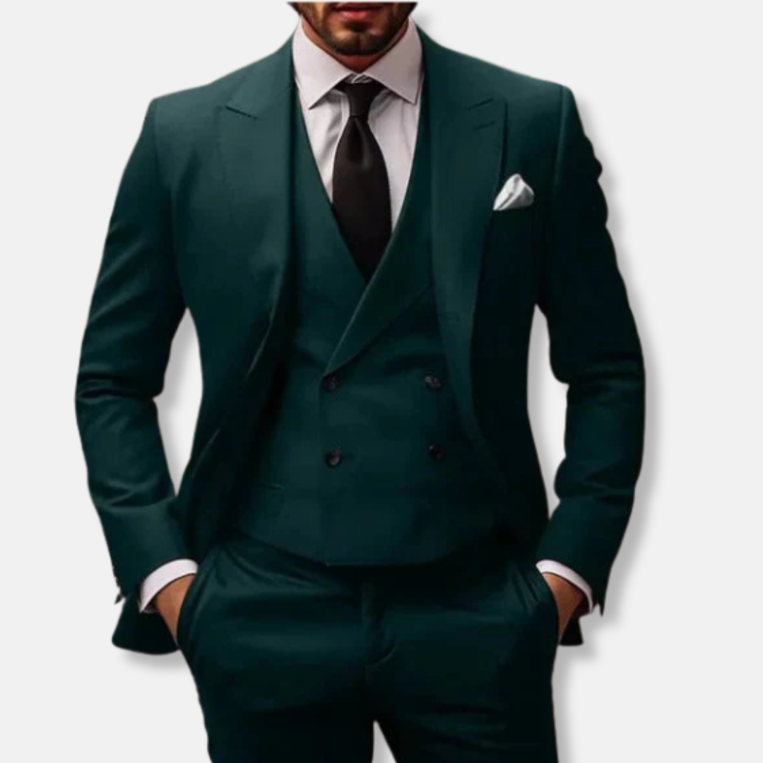 Herrkostym 3-delad – Slim Fit – Ullblandning – Kavaj Väst Byxa