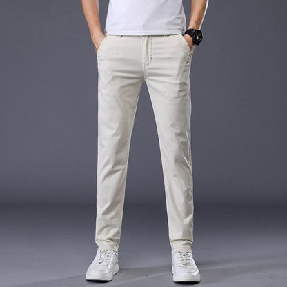 Herr Chinos - Slim Fit - Bomull med Stretch - Klassisk Design - Bekväma & Stilrena