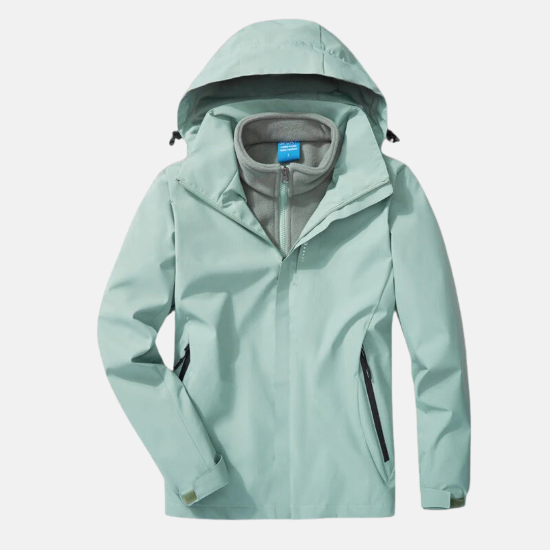 Damjacka – 3-i-1 Funktion – Vattenavvisande Skal – Avtagbart Fleecefoder – Huva