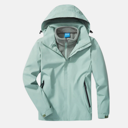 Damjacka – 3-i-1 Funktion – Vattenavvisande Skal – Avtagbart Fleecefoder – Huva