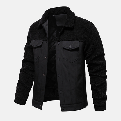 Herrjacka – Regular Fit – Hybriddesign med Ullblandning – Knäppning Fram – Fickor med Lock