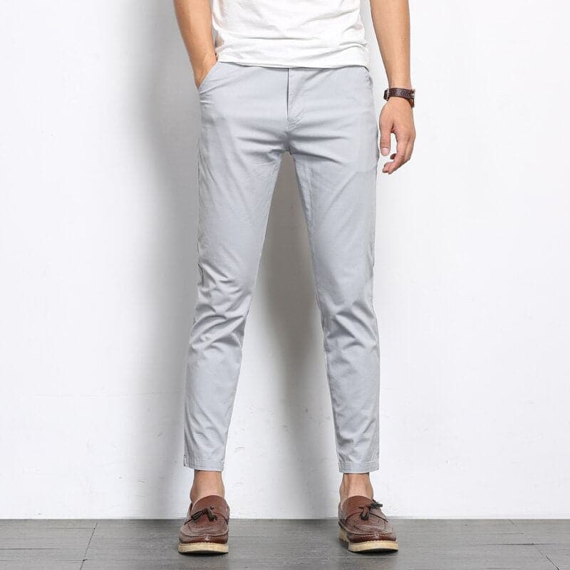 Herr Chinos - Slim Fit - Stilren Design - Ankellängd - Bekväma & Eleganta