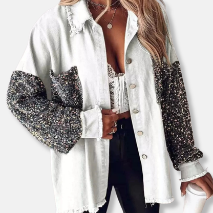 Damjacka – Oversized Passform – Manchester – Knäppning – Mönster på ärmen