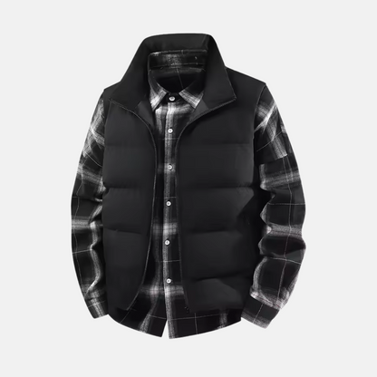 Herrväst – Vadderad Puffer – Regular Fit – Ståkrage – Quiltad Ytterväst