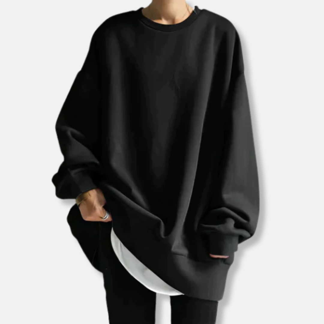 Damtröja – Oversized Passform – Mjuk Bomullskänsla – Långärmad i Tunikalängd