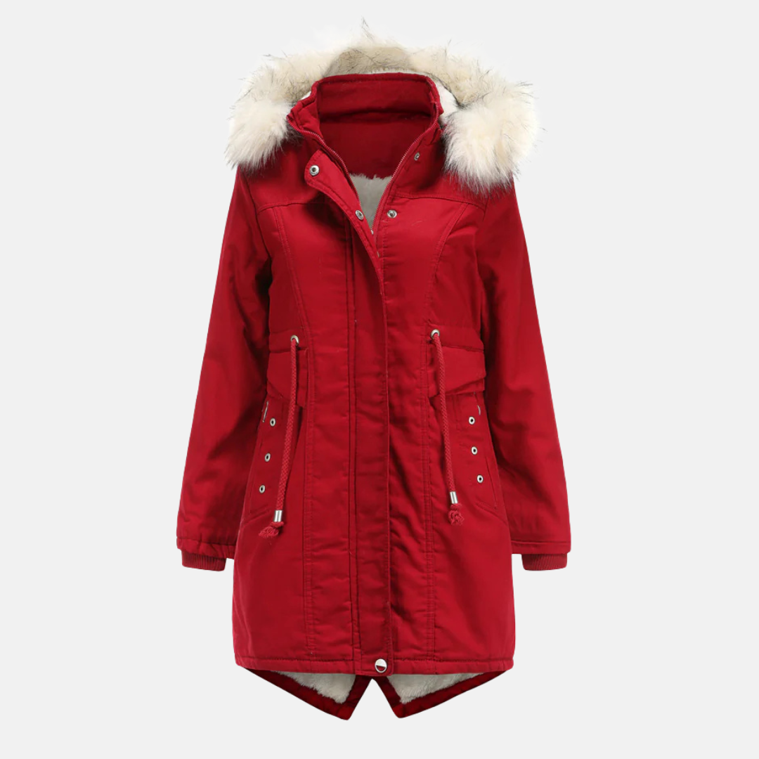 Damparka – Vadderad Isolering – Avtagbar Fuskpäls – Dragsko i Midjan – Muddar