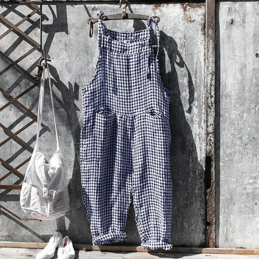 Dam Jumpsuit – Avslappnad Passform – Vida Ben – Axelband – Naturliga Fibrer