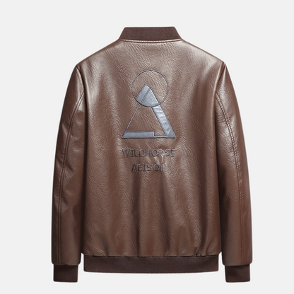 Herr Bomberjacka – Konstläder – Broderad Rygg – Ribbade Muddar och Fåll