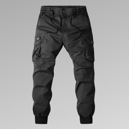 Herr Cargo Joggers - Bekväm Bomullsblandning - Elastisk Midja - Flera Fickor