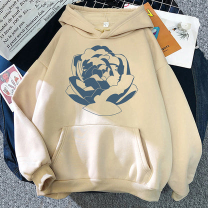 Herr Hoodie – Oversized Passform – Bomullsblandning – Grafiskt Tryck – Streetwear