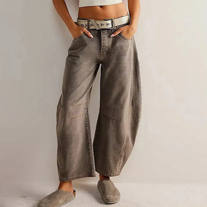 Damjeans - Vida Ben - Oversized Passform - Klassisk Femficksdesign - Fullängd
