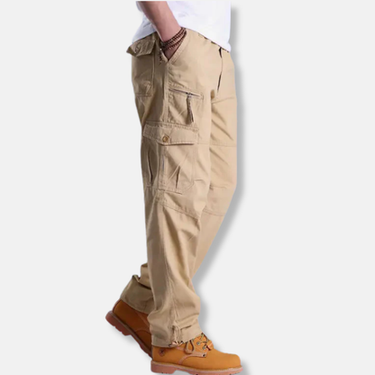 Herr Cargobyxa – Avslappnad Passform – Rak Modell – Bomullsblandning – Flerfickor