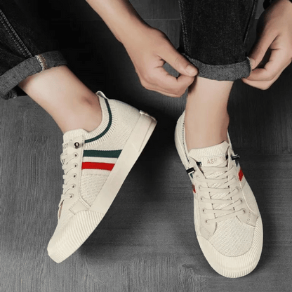 Herr Sneakers – Stickad Ovandel – Låg Modell – Sportig och Bekväm Passform