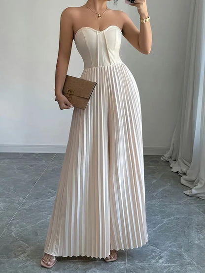 Dam Jumpsuit – Axelbandslös Korsettliv – Vida Ben – Elegant Veckad Design