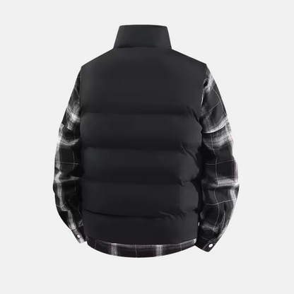 Herrväst – Vadderad Puffer – Regular Fit – Ståkrage – Quiltad Ytterväst