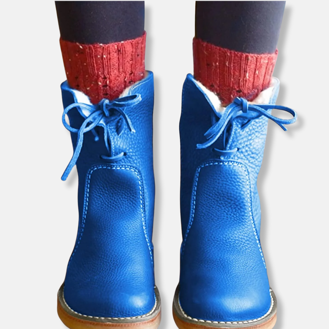 Damstövletter – Skinnöverdel – Varmfodrade – Snörning – Bekväm Passform