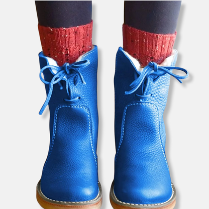 Damstövletter – Skinnöverdel – Varmfodrade – Snörning – Bekväm Passform