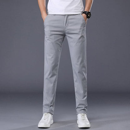 Herr Chinos - Slim Fit - Bomull med Stretch - Klassisk Design - Bekväma & Stilrena