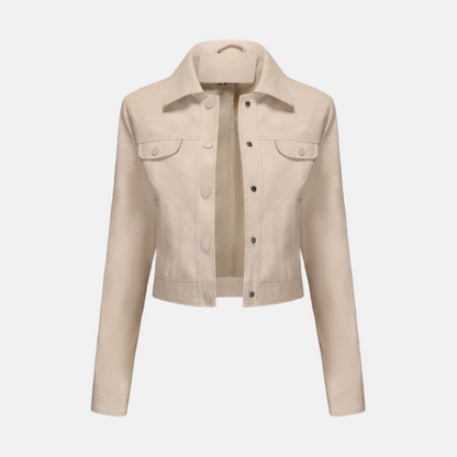 Damjacka – Kort Modell – Figursydd Passform – Pointkrage – Tryckknappar – Bröstfickor