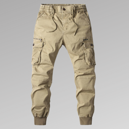 Herr Cargo Joggers - Bekväm Bomullsblandning - Elastisk Midja - Flera Fickor