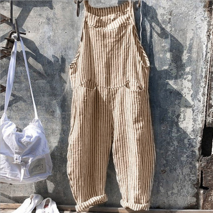 Dam Jumpsuit – Avslappnad Passform – Vida Ben – Axelband – Naturliga Fibrer