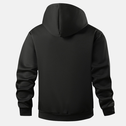 Herr Hoodiejacka – Avslappnad Passform – Dragkedja – Fleecefodrad – Ribbad Kant