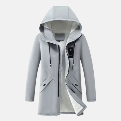 Herrjacka med Huva – Vindskyddad – Fleecefodrad – Medellång – Normal Passform