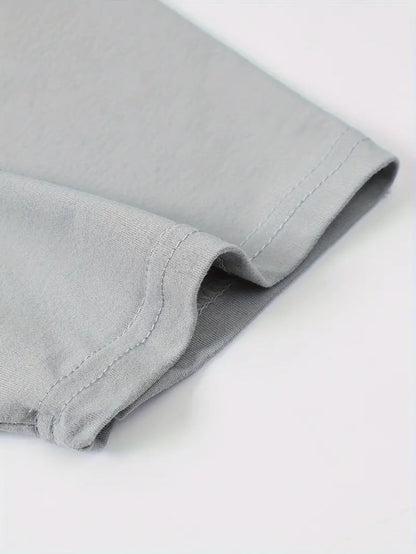 Herr T-shirt - Färgblock Design - Regular Fit - Kortärmad - Rund Hals