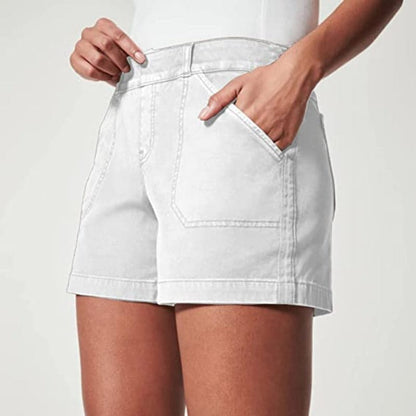 Damshorts - Bomull - Midjelång - Lös Passform - Stilren Design