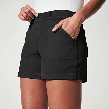 Damshorts - Bomull - Midjelång - Lös Passform - Stilren Design