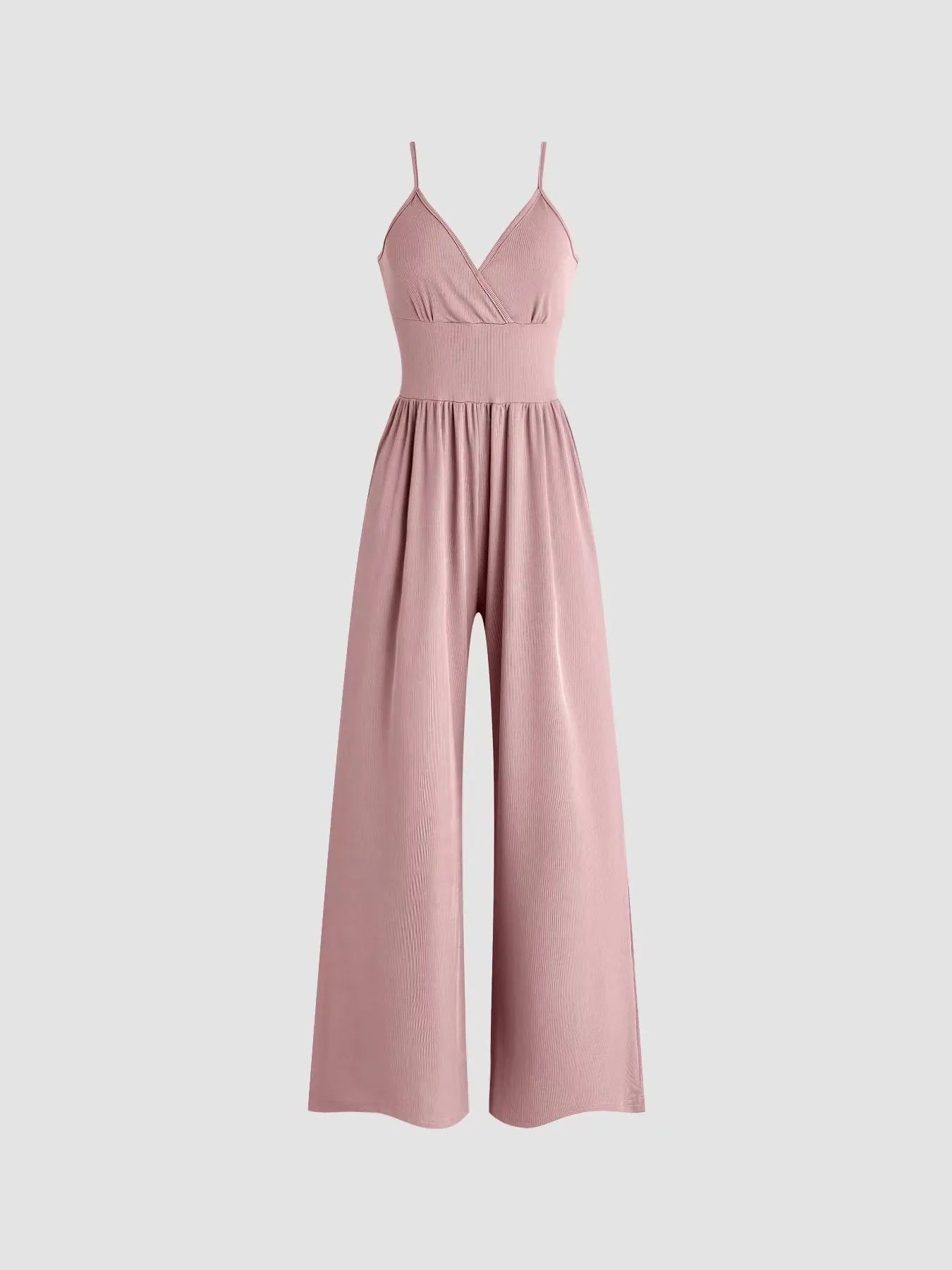 Damtopp Jumpsuit – Ärmlös med Smala Axelband – V-ringning – Vida Ben – Elegant Passform