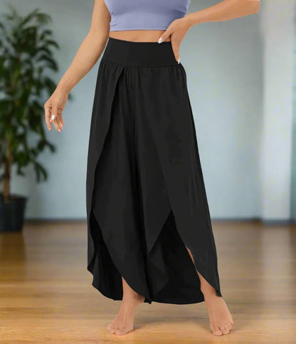 Dam Vida Byxor - Omlott Design - Hög Midja - Elastisk Komfort - Bohemisk Stil