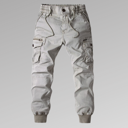 Herr Cargo Joggers - Bekväm Bomullsblandning - Elastisk Midja - Flera Fickor