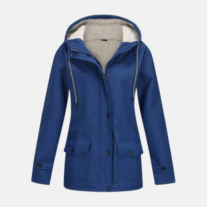 Damjacka med huva – Vattenavvisande – Fleecefodrad – Justerbara muddar – Mellanlång