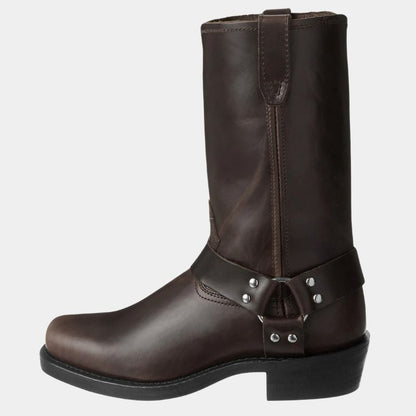 Herrboots – Cowboymodell i Läder – Midjeskaft – Westernstil med Spänne – Enkel att ta på