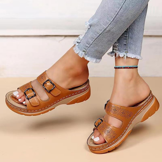 Dam Sandaler – Ergonomisk Passform – Justerbara Spännen – Andningsbar Slip-On