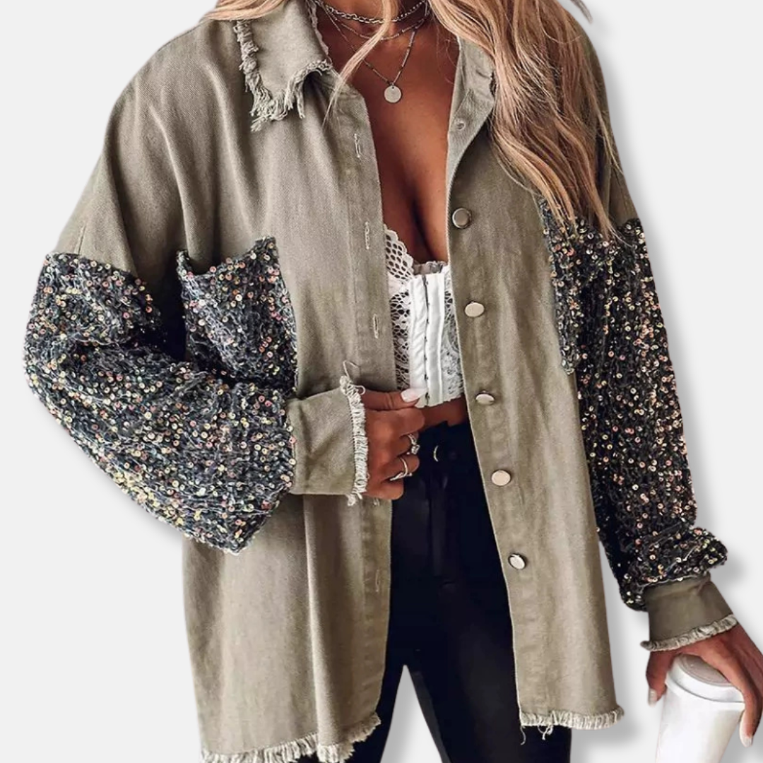 Damjacka – Oversized Passform – Manchester – Knäppning – Mönster på ärmen