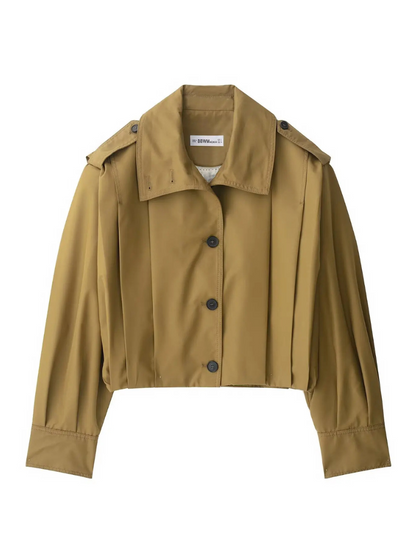 Damjacka – Avslappnad Passform – Strukturerade Axlar – Asymmetrisk Knäppning – Kort Modell