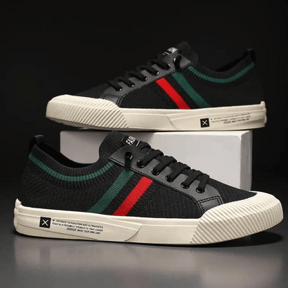 Herr Sneakers – Stickad Ovandel – Låg Modell – Sportig och Bekväm Passform