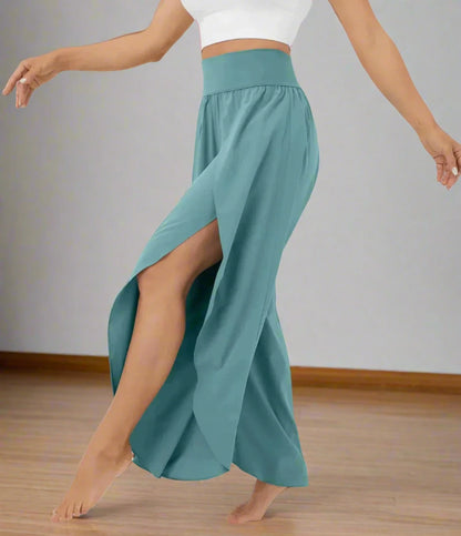 Dam Vida Byxor - Omlott Design - Hög Midja - Elastisk Komfort - Bohemisk Stil