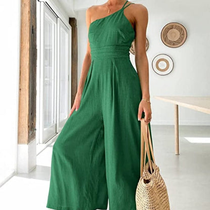 Damt jumpsuit - Vida Ben - One Shoulder - Ärm lös - Elegant och Bekväm Passform