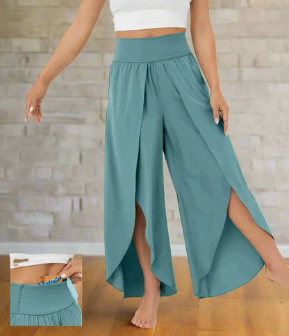 Dam Vida Byxor - Omlott Design - Hög Midja - Elastisk Komfort - Bohemisk Stil