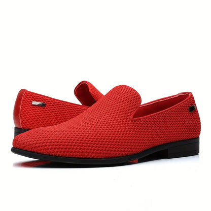 Herr Slip-on Skor - Läderimitation - Elastiska Paneler - Gummisula - Bekväm Casual