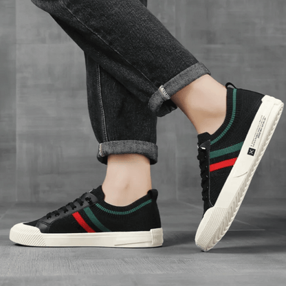 Herr Sneakers – Stickad Ovandel – Låg Modell – Sportig och Bekväm Passform